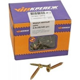 Шуруп VIPкрепеж жёлтый цинк 4,5х35 140 шт 31362 VIPL 