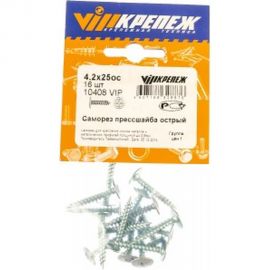 Саморез с прессшайбой VIPКрепеж острый 4,2х25 16 шт 10408 VIP 