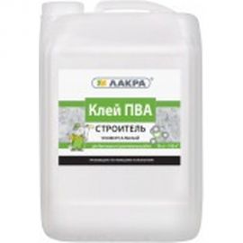 Универсальный клей ПВА Лакра Строитель канистра 10 кг 90001343010 
