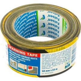 Сигнальная влагостойкая тканевая лента Folsen 50 мм x 33 м черно-желтая 051075033 