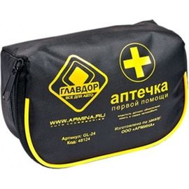 Автомобильная аптечка первой помощи в черной сумочке ГЛАВДОР GL-24 48124 