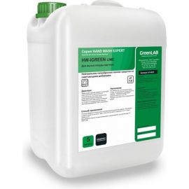 Нейтральное гелеобразное густое пенное средство ГринЛаб HW-iGREEN LIME со смягчающими добавками 5000 мл канистра HW-457/5 