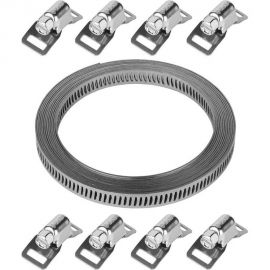Набор Зубр ЭКСПЕРТ хомут универсальный, нержавеющий, 3мх8мм, 8 замков 37811-H8 