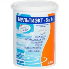 Средство для комплексной обработки воды Маркопул Кемиклс Мультиэкт 6 в 1, 0.8 кг банка М61 