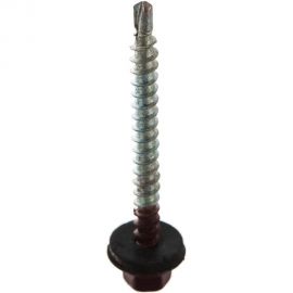 Кровельный саморез Tech-Krep КР сверло 4,8х51 RAL-3005 винно-красный 200 шт, ведро 127876 