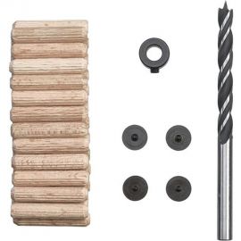 Набор шкантов KWB 25 шт 6х30 мм, сверло по дереву, маркеры, ограничитель 028-066 