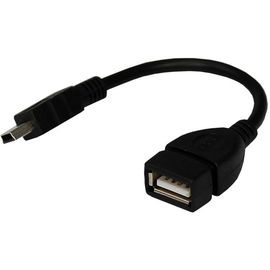 USB кабель REXANT OTG mini USB на USB шнур 0.15M черный 18-1181 