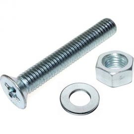 Винт Tech-Krep DIN965 с потайной головкой, оцинкованный M5х16 + гайка + шайба 14 шт - пакет Tec 114061 