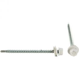 Кровельный саморез Tech-Krep КР сверло 4,8х70 RAL-9003 ярко-белый 30 шт, коробка с окном 124647 