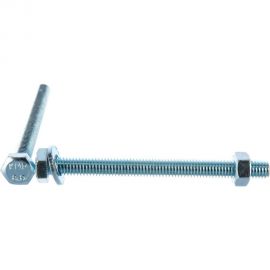 Болт Tech-Krep DIN933 с шестигранной головкой, оцинкованный М6х70 + гайка + шайба 4 шт - пакет 130184 