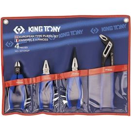 Набор пассатижей, плоскогубцев и бокорезов 4шт KING TONY 42104GP01 