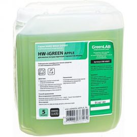 Нейтральное гелеобразное густое пенное средство ГринЛаб HW-iGREEN APPLE со смягчающими добавками 5000 мл канистра HW-458/5 