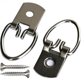 Усиленная петля-подвес ЕВРОПАРТНЕР для картины, фоторамки, никелированная сталь 2 шт. 16 0336 1 