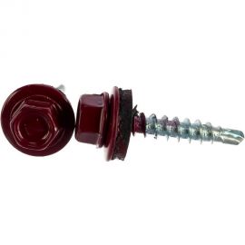 Кровельный саморез Качественный КРЕПЕЖ красное вино RAL 3005, 4.8х29 мм, 55 шт 0200127 КЧ 