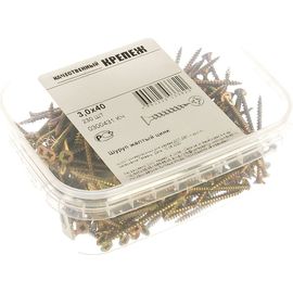 Шуруп Качественный КРЕПЕЖ желтый цинк 3.0x40, 230 шт. 0300431 КЧ 