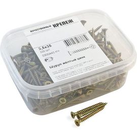 Шуруп Качественный КРЕПЕЖ желтый цинк 3,5x35, 220 шт. 0300443 КЧ 
