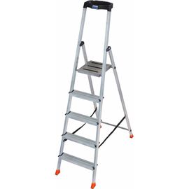 Свободностоящая стремянка Krause MONTO SAFETY 2К заглушки, 5 ступеней 128959 