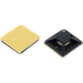 Самоклеящаяся площадка для крепления стяжек DORI 20х20 мм черная упаковка 100 шт 44758 