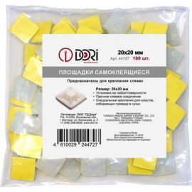 Самоклеящаяся площадка для крепления стяжек DORI 20х20 мм белая упаковка 100 шт 44727 