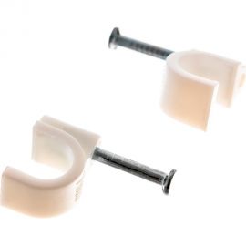 Круглый крепеж кабеля REXANT 7 мм, белый 50шт 07-4007 