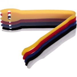 Набор цветных нейлоновых стяжек с липучкой для шнуров/проводов 5шт, 1.2х20см LUX 4606400613664 