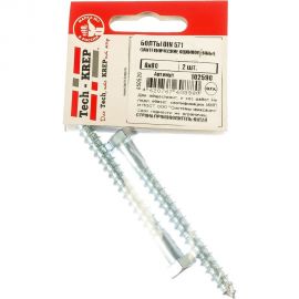 Сантехнический болт DIN 571 оцинкованный 8х80, 2шт - пакет Tech-Krep 102590 