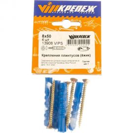 Дюбель ежик VIPКрепеж для крепления плинтусов 8х50 4 шт 13908 VIPS 