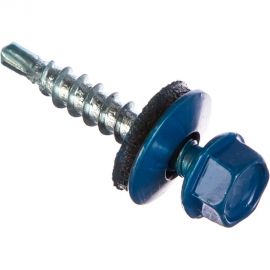 Кровельный саморез Tech-Krep КР сверло 4,8х28 RAL-5010 синий 60 шт, коробка с окном 124644 