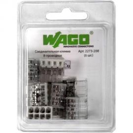 Соединительная клемма WAGO 8-ми проводная 2273-208 6 шт. в блистере 2569 