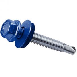 Кровельный саморез Tech-Krep КР сверло 4,8х28 RAL-5005 насыщенный синий 300 шт, ведро 124451 