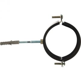 Металлический сантехнический хомут для труб со шпилькой и шурупом СВК 87-90, 3 дюйма, гайка М8 SVK-F080М8 