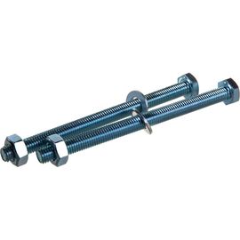 Болт Tech-Krep DIN933 с шестигранной головкой, оцинкованный М10х140 + гайка + шайба 2 шт - пакет 136919 
