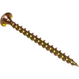 Саморезы с потайной головкой и крупным шагом Профикреп жёлтый цинк, 3,5х55 150 шт 2034906236 