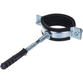 Металлический сантехнический хомут со шпилькой и дюбелем СВК 47-52, 1 1/2 дюйма, гайка М8 SVK-F040М8 