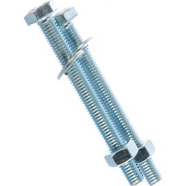 Болт Tech-Krep DIN933 с шестигранной головкой, оцинкованный М8х80 + гайка + шайба 2 шт - пакет 130188 