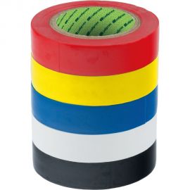 Набор изолент СИБРТЕХ ПВХ цветных 15мм х 10м, 5 шт.130 мкм 88799 