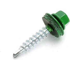 Кровельные саморезы ВИРТУОЗ 4,8х50 мм, RAL 6002, зеленая листва, 10 шт. 27696 