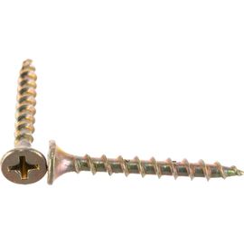 Саморезы с потайной головкой и крупным шагом Профикреп жёлтый цинк, 3,5х35 200 шт 2034906232 