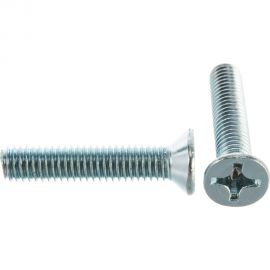 Винт DIN 965 с потайной головкой, оцинкованный М6х30, 60шт - коробка Tech-Krep 105242 