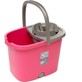 Прямоугольное ведро CISNE APOLO с отжимом и роликами, розовый, 16л 460545-01 