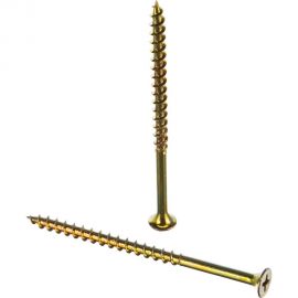 Саморезы с потайной головкой и крупным шагом МТК желтый цинк 1 кг, 4,2 х 75 113077 