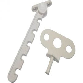 Ограничитель на окно Агат пластик, 5 позиций, с саморезами с буром, белый 5006.07 