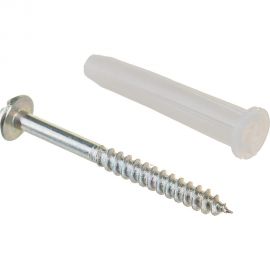 Набор VIPкрепеж белый дюбель 6х35 + шуруп 4х40 п/гол.оцинк. 5шт/5шт 11501 VIPS 