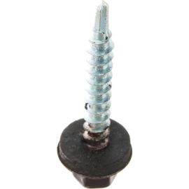 Кровельный саморез Tech-Krep КР сверло 4,8х35 RAL-8017 шоколадно-коричневый 60 шт, коробка с окном 112034 