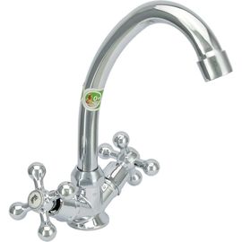 Двуручный смеситель для мойки Juguni JGN0440, кран-букса керамический, хром/мах 0402.658 