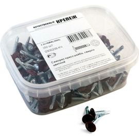 Саморез с прессшайбой Качественный крепеж красное вино 4,2х19 сверло 250 шт 0300239 КЧ 