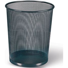 Металлическая корзина для бумаг BRAUBERG Germanium большая, 20 литров, черная 231956 