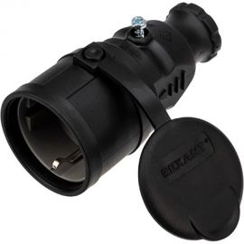 Переносная розетка REXANT влагозащищенная с крышкой, с/з, 16 А, IP44 каучук 111-004 