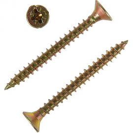 Универсальный саморез Tech-Krep 60х6,0 мм 100 шт желтый, коробка с окном 102271 