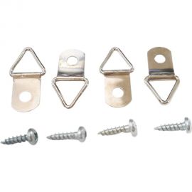 Петля-подвес ЕВРОПАРТНЕР Л-кольцо для картины, фоторамки, никелированная сталь 4 шт. 16 0324 1 